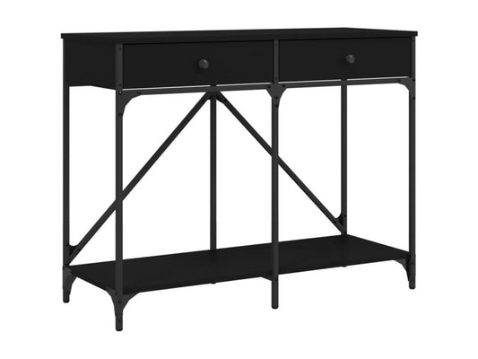 Tavolo in legno ingegnerizzato nero, 100 x 39 x 78,5 cm