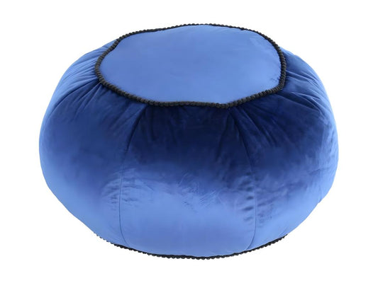 Pouf in velluto blu