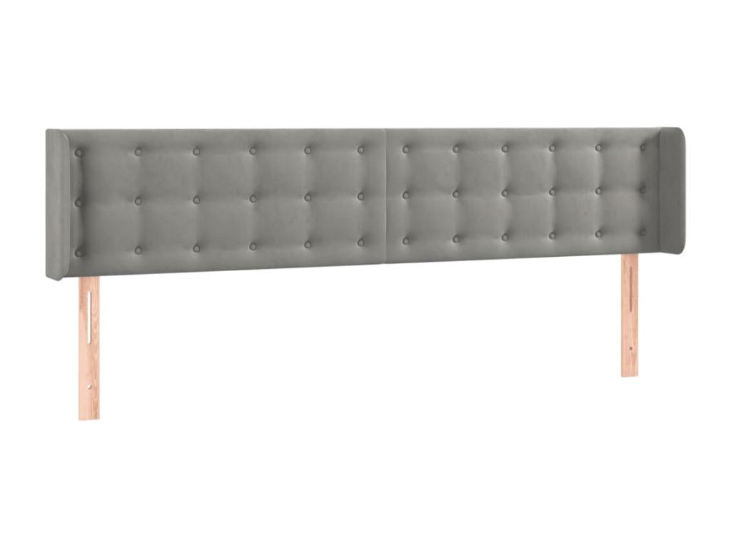 Letto in velluto grigio, 163 x 16 x 78 cm
