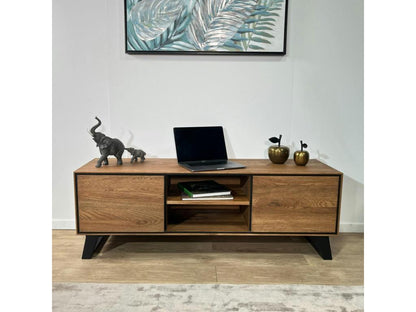 Mobile TV in legno di rovere beige