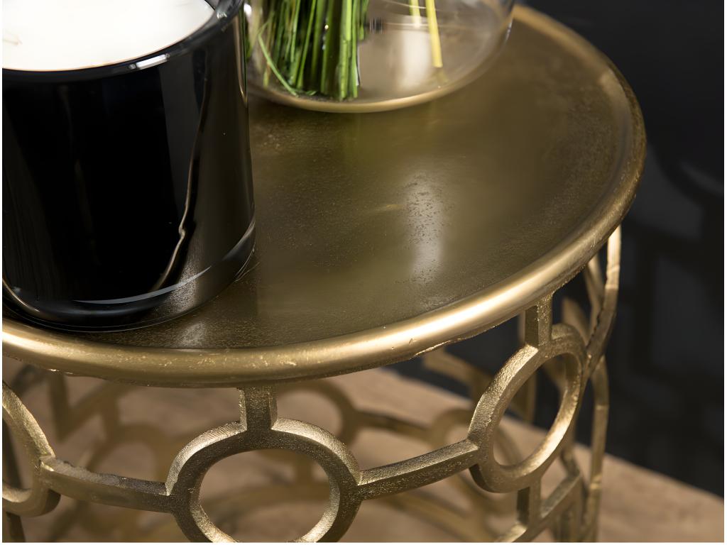 Tavolino laterale dorato, 43 x 43 cm