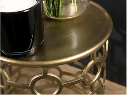 Tavolino laterale dorato, 43 x 43 cm