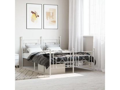 Struttura letto in metallo bianco, 135 x 190 cm