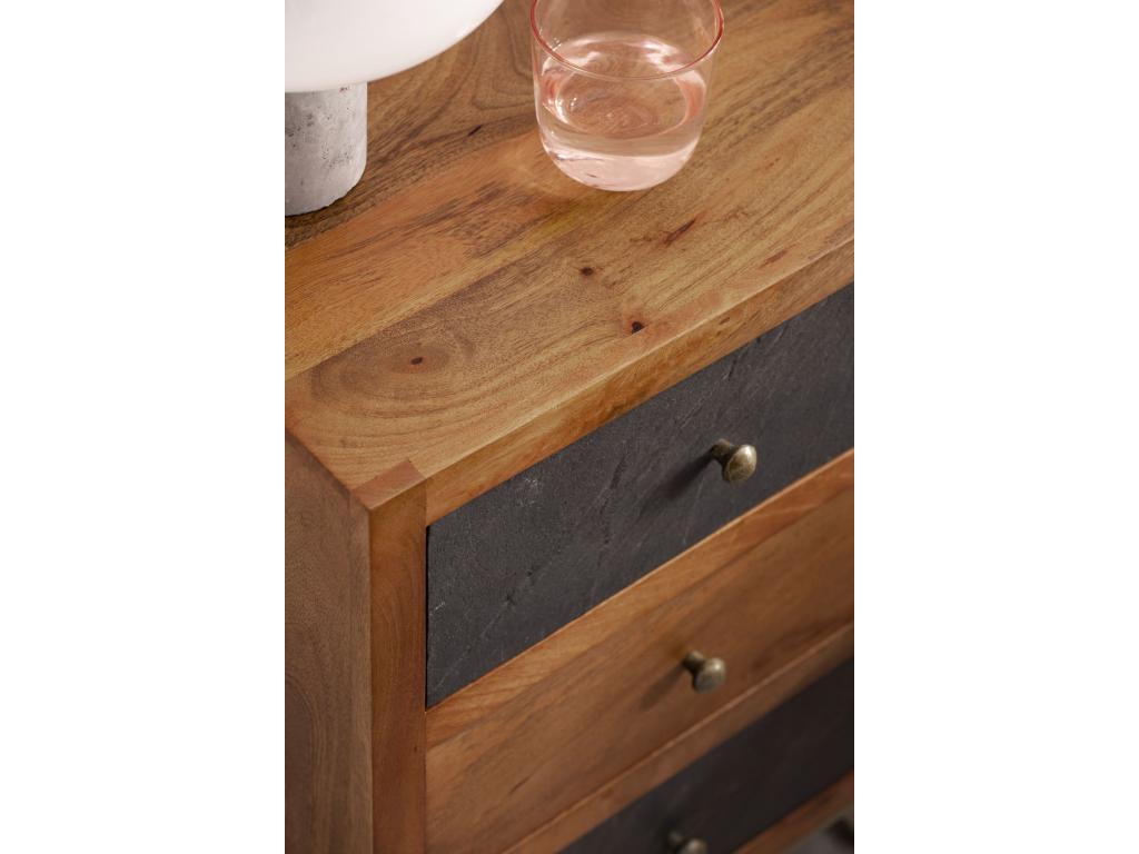 Tavolo in legno massello naturale, 40 x 60 x 30 cm