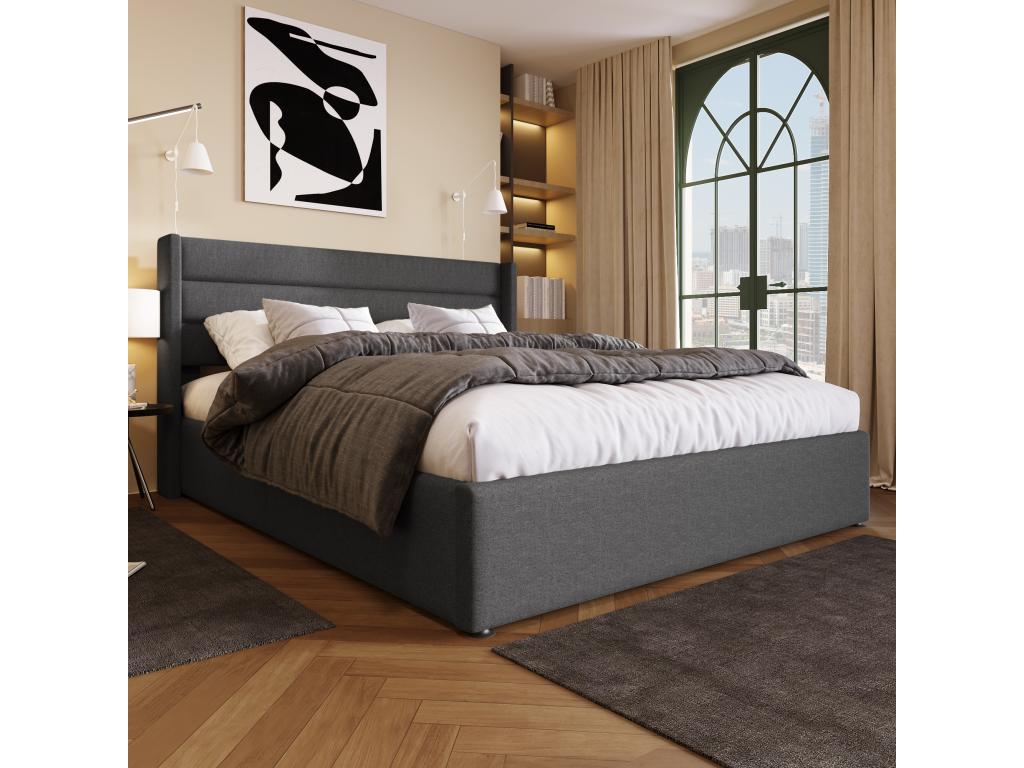 Materasso in metallo grigio, 160 x 200 cm