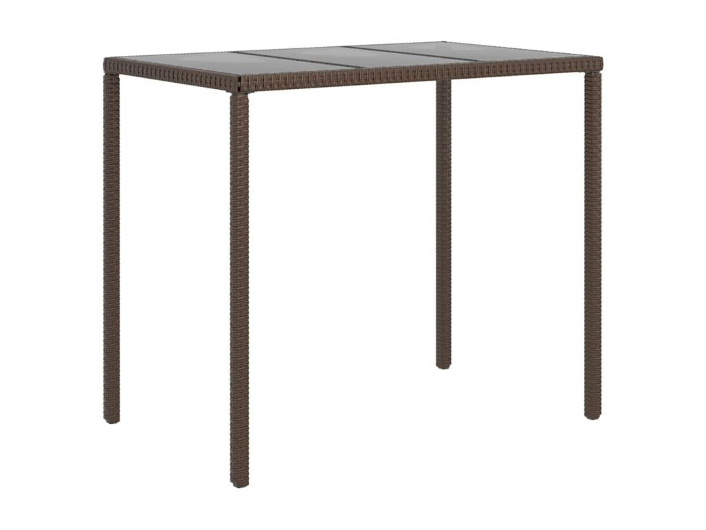 Set di mobili da esterno in vimini intrecciato in resina marrone