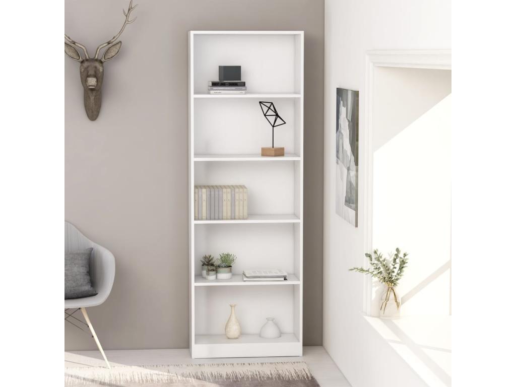 Libreria bianca, 60 x 24 x 175 cm