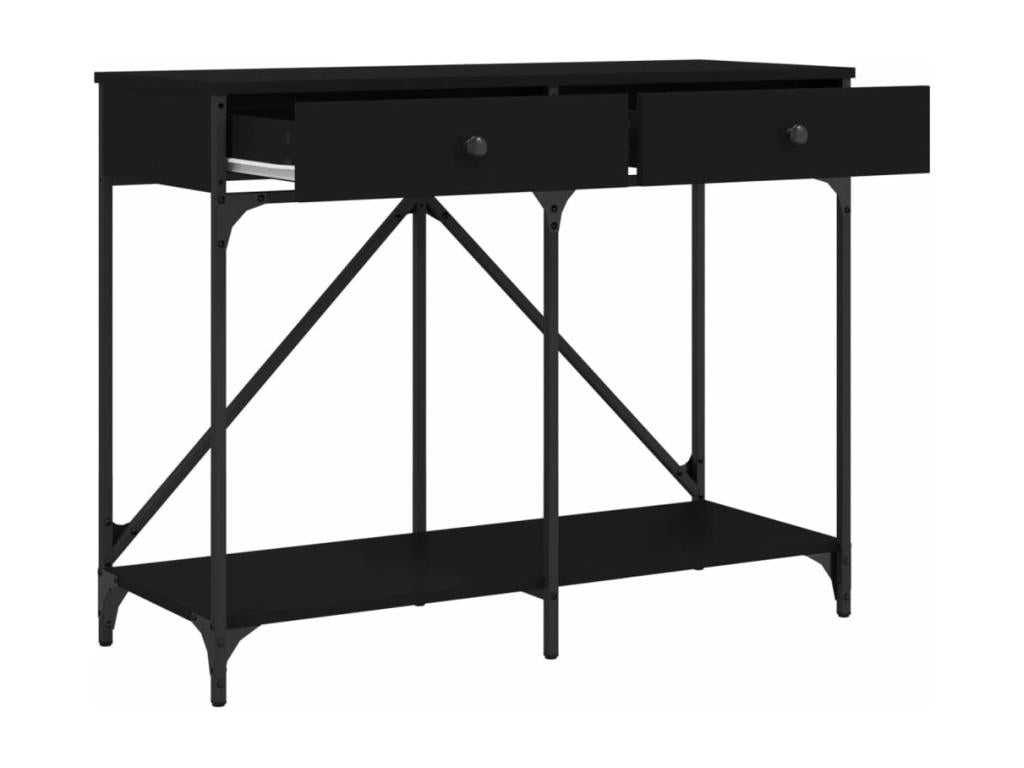 Tavolo in legno ingegnerizzato nero, 100 x 39 x 78,5 cm