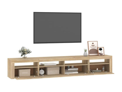 Mobile TV in legno di rovere marrone, 240 x 35 x 40 cm