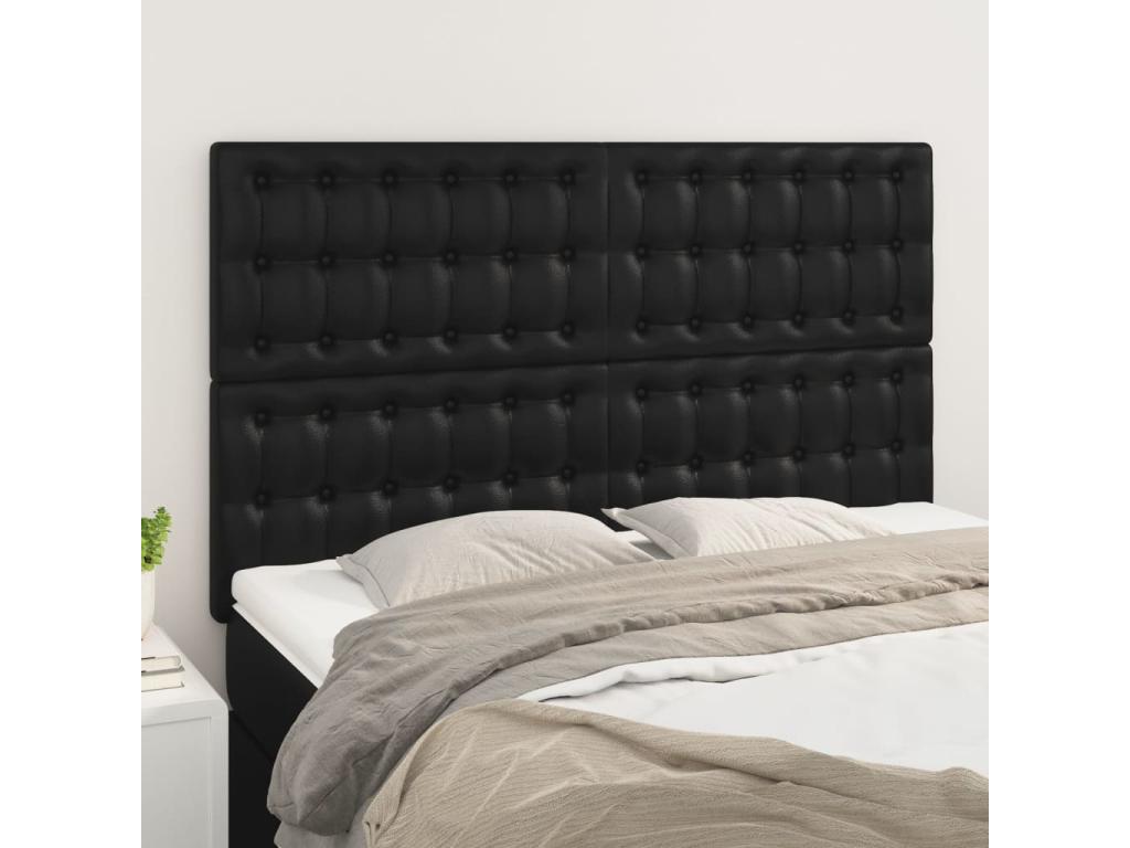 Letto in similpelle nera, 72 x 5 x 78 cm