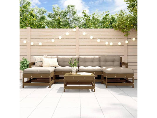 Set di mobili da esterno in legno massello marrone