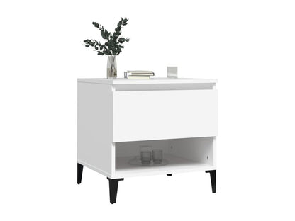 Tavolino laterale in legno ingegnerizzato bianco, 50 x 46 x 50 cm
