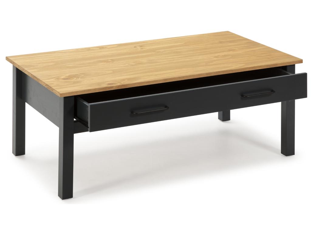 Tavolino da caffè in legno di pino blu