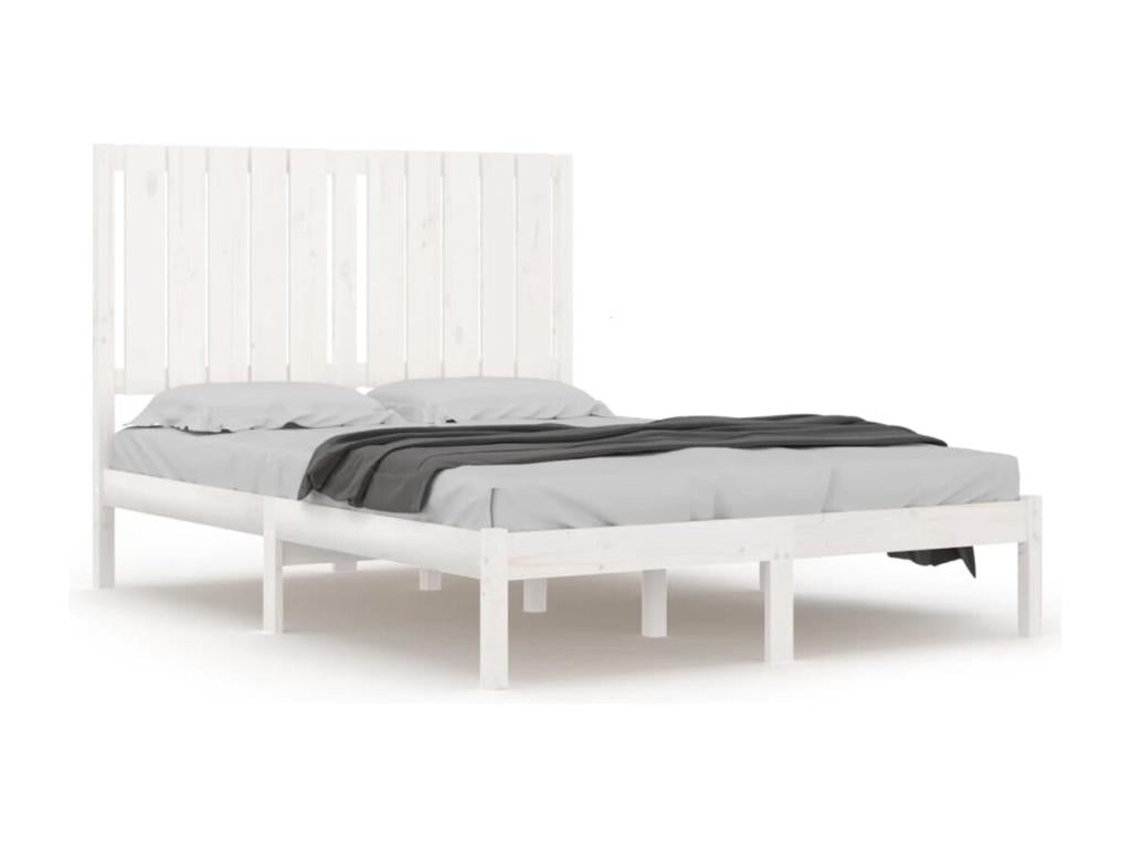 Struttura letto in legno massello bianco, 120 x 190 cm