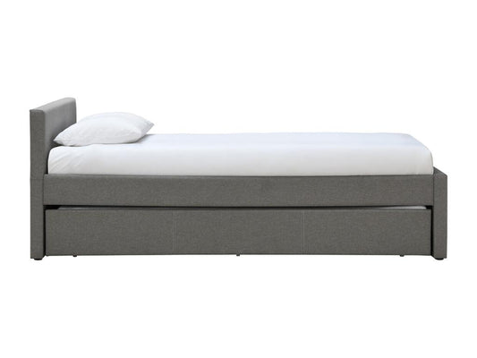 Letto in tessuto grigio, 90 x 190 cm
