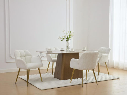 Mobili per la casa in tessuto bouclé bianco