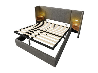 Letto grigio, 160 x 200 cm