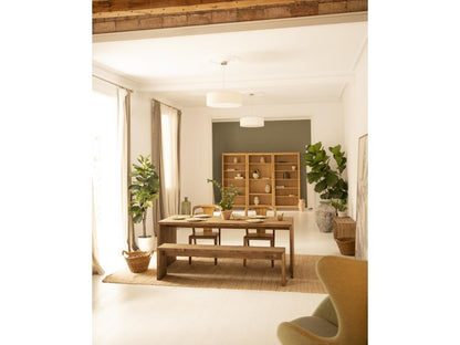 Tavolo in legno di pino marrone, 200 x 75 cm