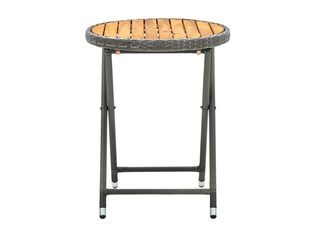 Tavolo in vimini intrecciato in resina grigia