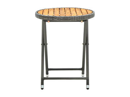 Tavolo in vimini intrecciato in resina grigia