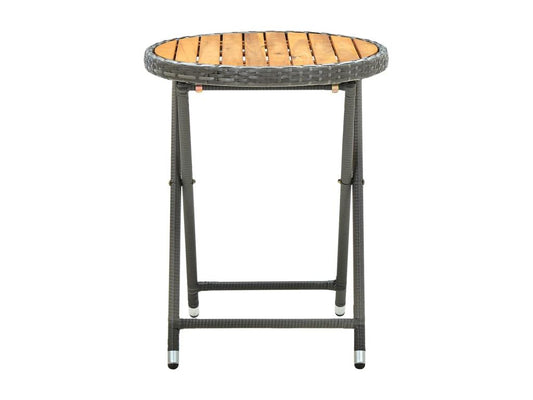 Tavolo in vimini intrecciato in resina grigia