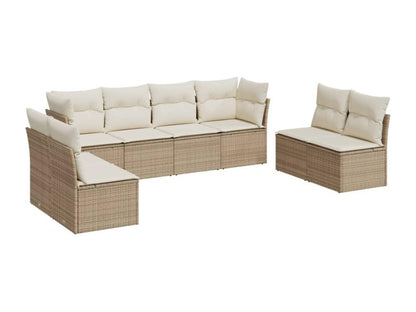 Set di mobili da esterno in vimini intrecciato in resina beige