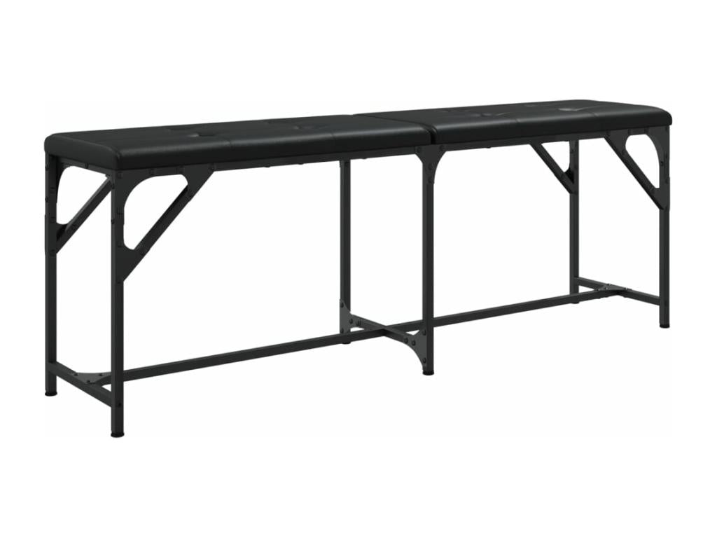 Panca in similpelle nera, 124 x 32 x 45 cm
