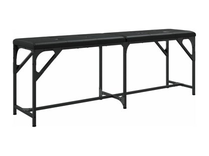 Panca in similpelle nera, 124 x 32 x 45 cm