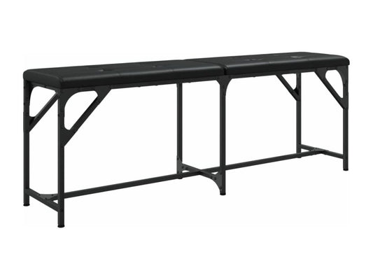 Panca in similpelle nera, 124 x 32 x 45 cm