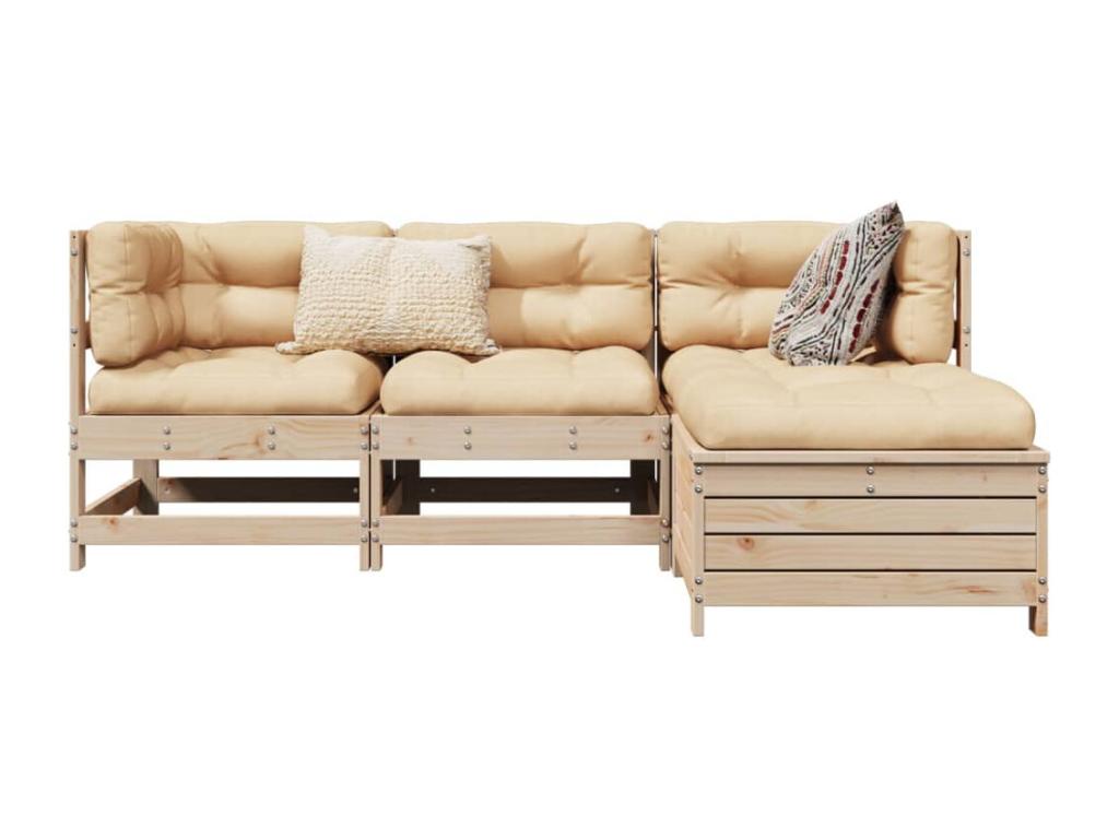 Set di mobili da esterno in legno massello marrone