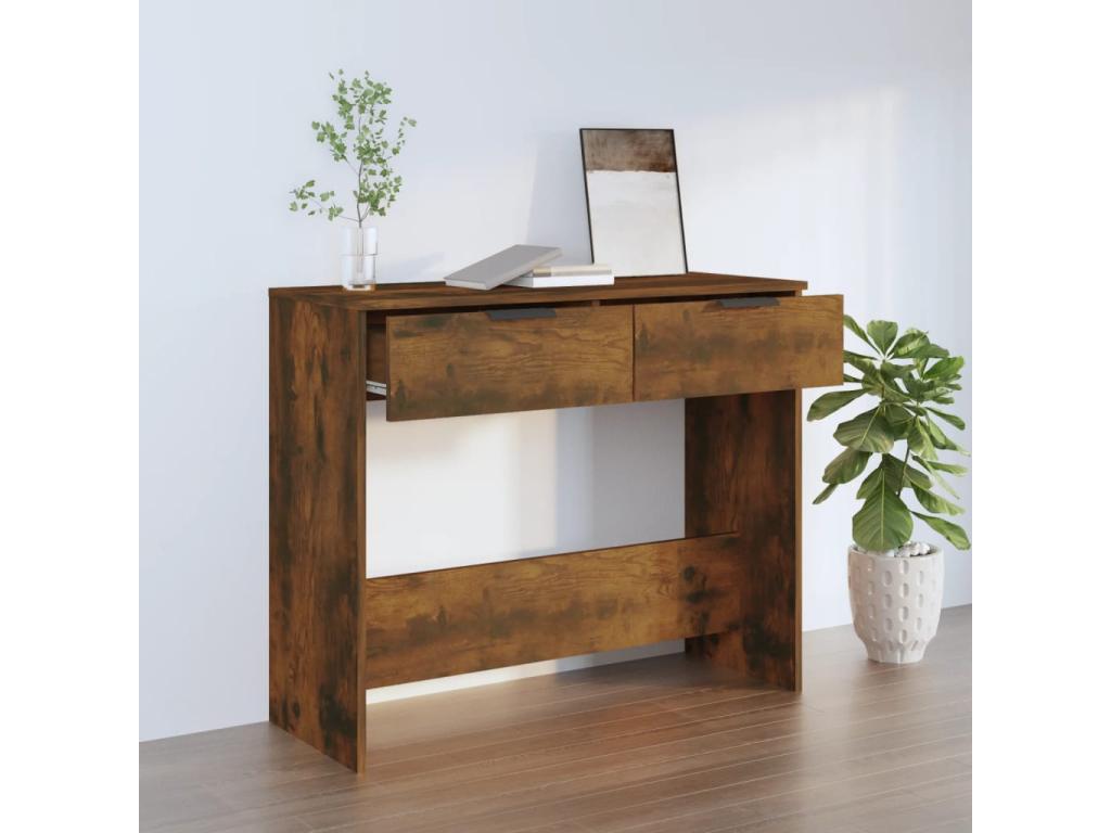 Tavolo in legno ingegnerizzato marrone, 90 x 36 x 75 cm