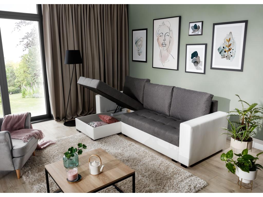 Divano letto in pelle nera