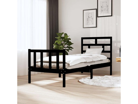 Struttura letto in legno di pino nero, 75 x 190 cm
