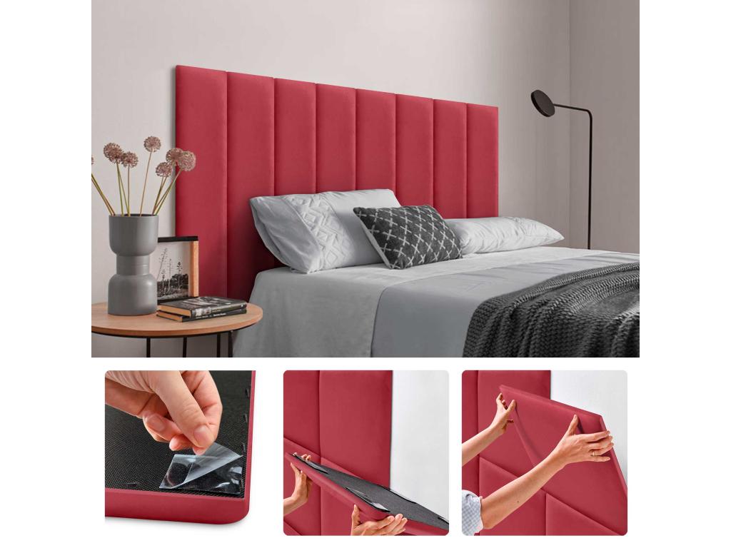 Letto in velluto rosso, 60 x 20 cm