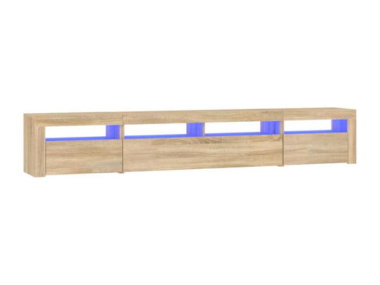 Mobile TV in legno di rovere marrone, 240 x 35 x 40 cm