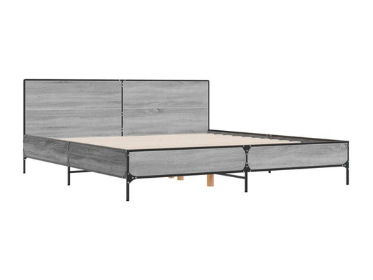 Struttura letto in legno ingegnerizzato grigio, 180 x 200 cm