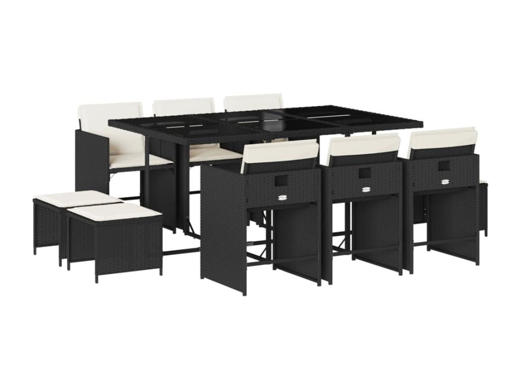 Mobili per la casa in vimini intrecciato in resina nera