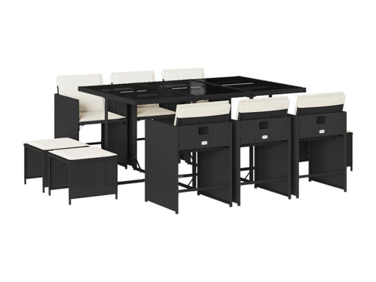 Mobili per la casa in vimini intrecciato in resina nera