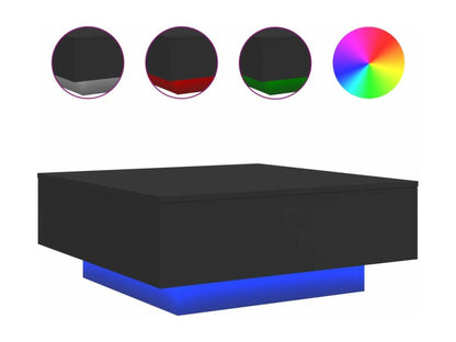 Tavolino da caffè nero, 80 x 80 x 31 cm