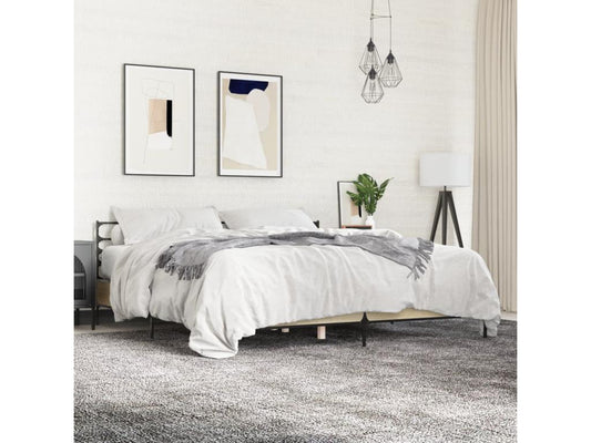 Struttura letto in legno ingegnerizzato marrone, 200 x 200 cm