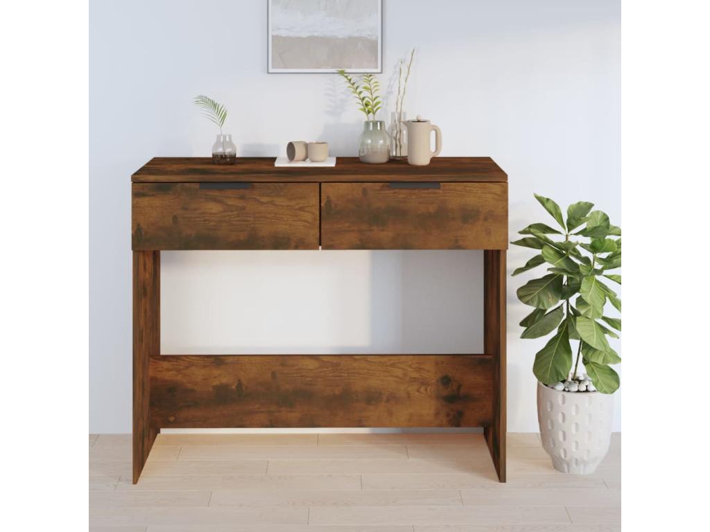 Tavolo in legno ingegnerizzato marrone, 90 x 36 x 75 cm