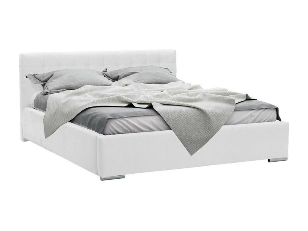 Letto in pelle bianca, 158 x 222 x 92 cm
