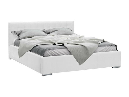 Letto in pelle bianca, 158 x 222 x 92 cm