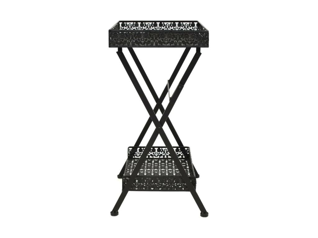 Tavolo in metallo nero, 58 x 35 x 72 cm