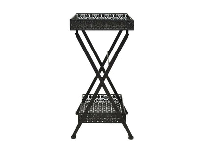 Tavolo in metallo nero, 58 x 35 x 72 cm