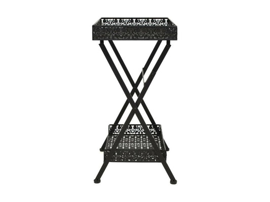 Tavolo in metallo nero, 58 x 35 x 72 cm