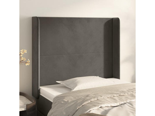 Letto in velluto grigio, 93 x 16 x 118 cm