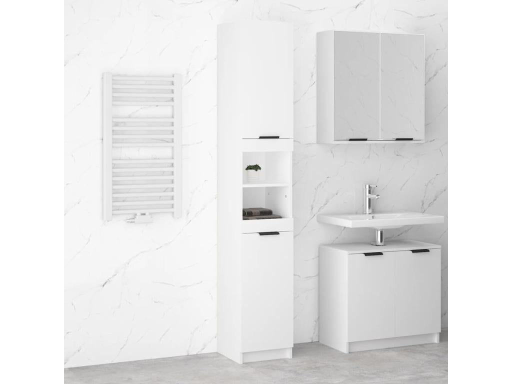 Armadio in legno ingegnerizzato bianco, 32 x 34 x 188,5 cm