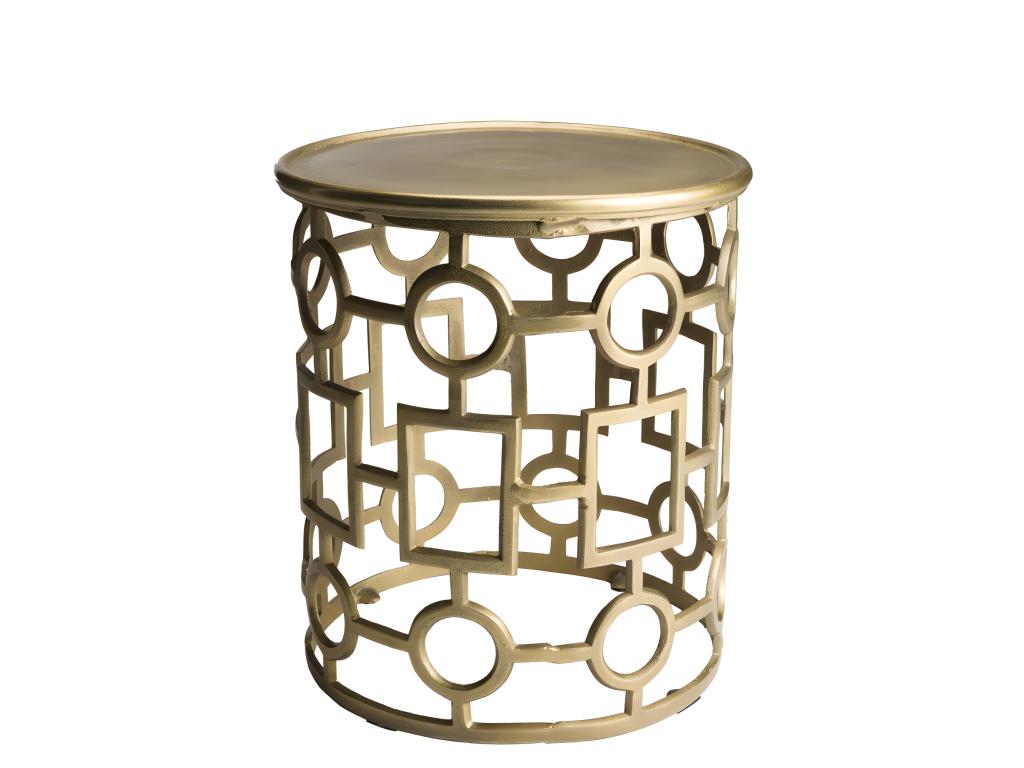 Tavolino laterale dorato, 43 x 43 cm