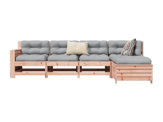 Set di mobili da esterno in legno massello marrone